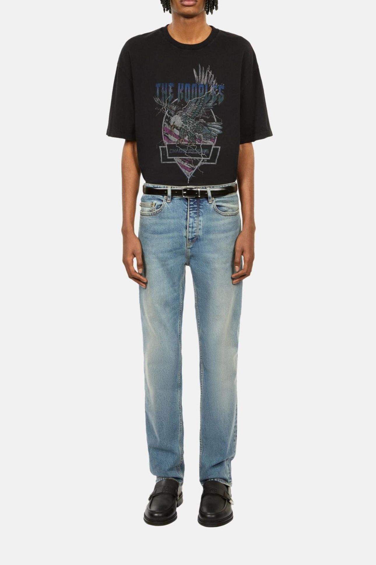 SHORT-SLEEVED T-SHIRT WITH EAGLE PRINT BLACK WASHED 1