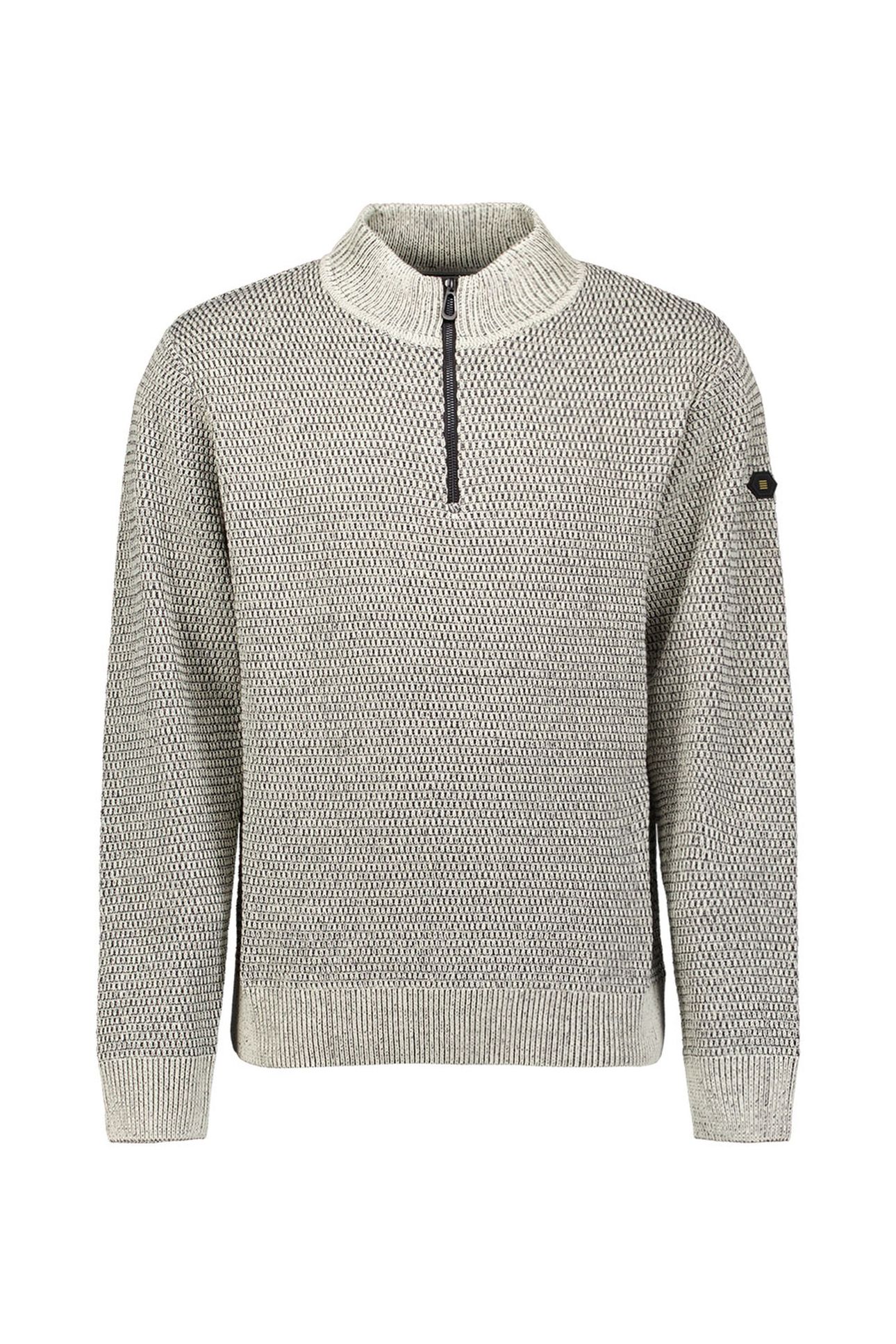 PULLOVER HALF ZIPPER 2 COLOURED MELANGE STONE 5
