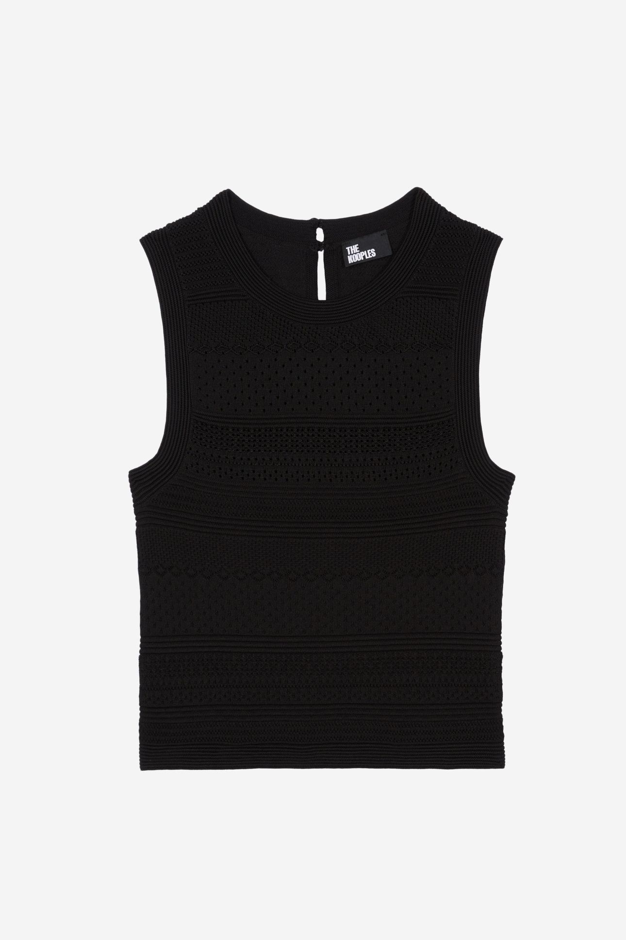 SLEEVELESS TOP WITH STITCHING DETAILS BLACK 6