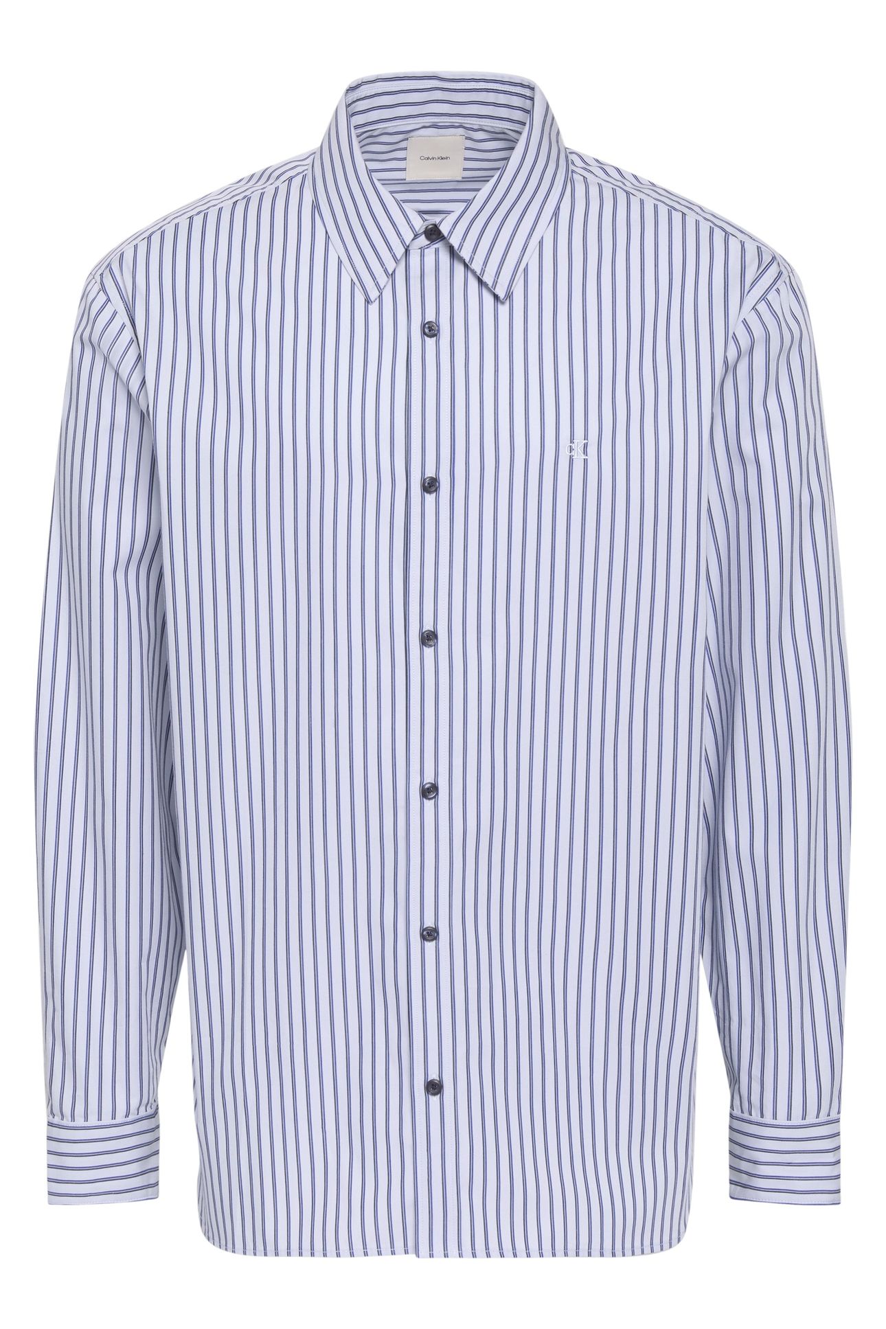 LONG SLEEVE YARN-DYED STRIPE WASHED BLUE DESCENT 4