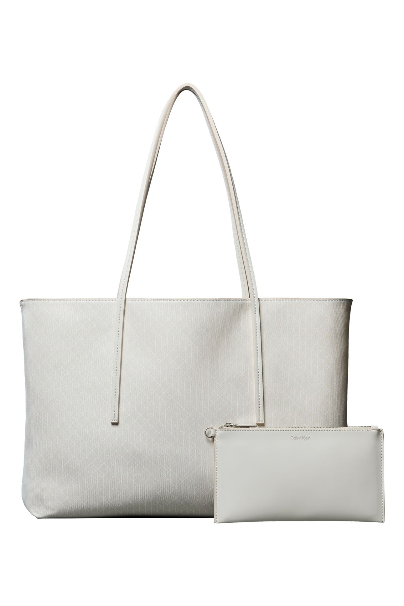 EMBLEM ALL-OVER PRINT TOTE BAG WITH POUCH LILY WHITE 2