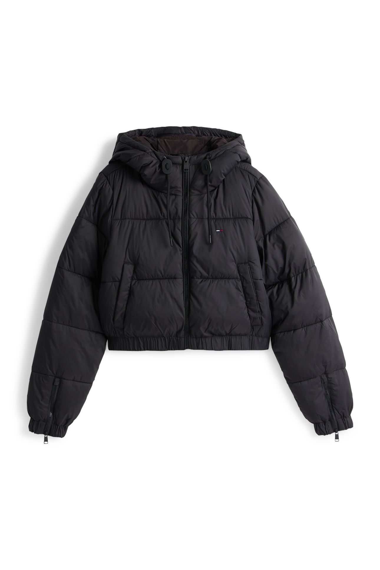 CROP HOODED PUFFER BLACK 4