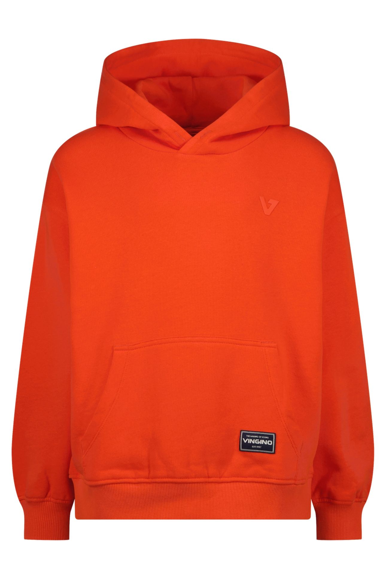 BOYS BASIC-HOODY SWEATER CHERRY TOMATO 1