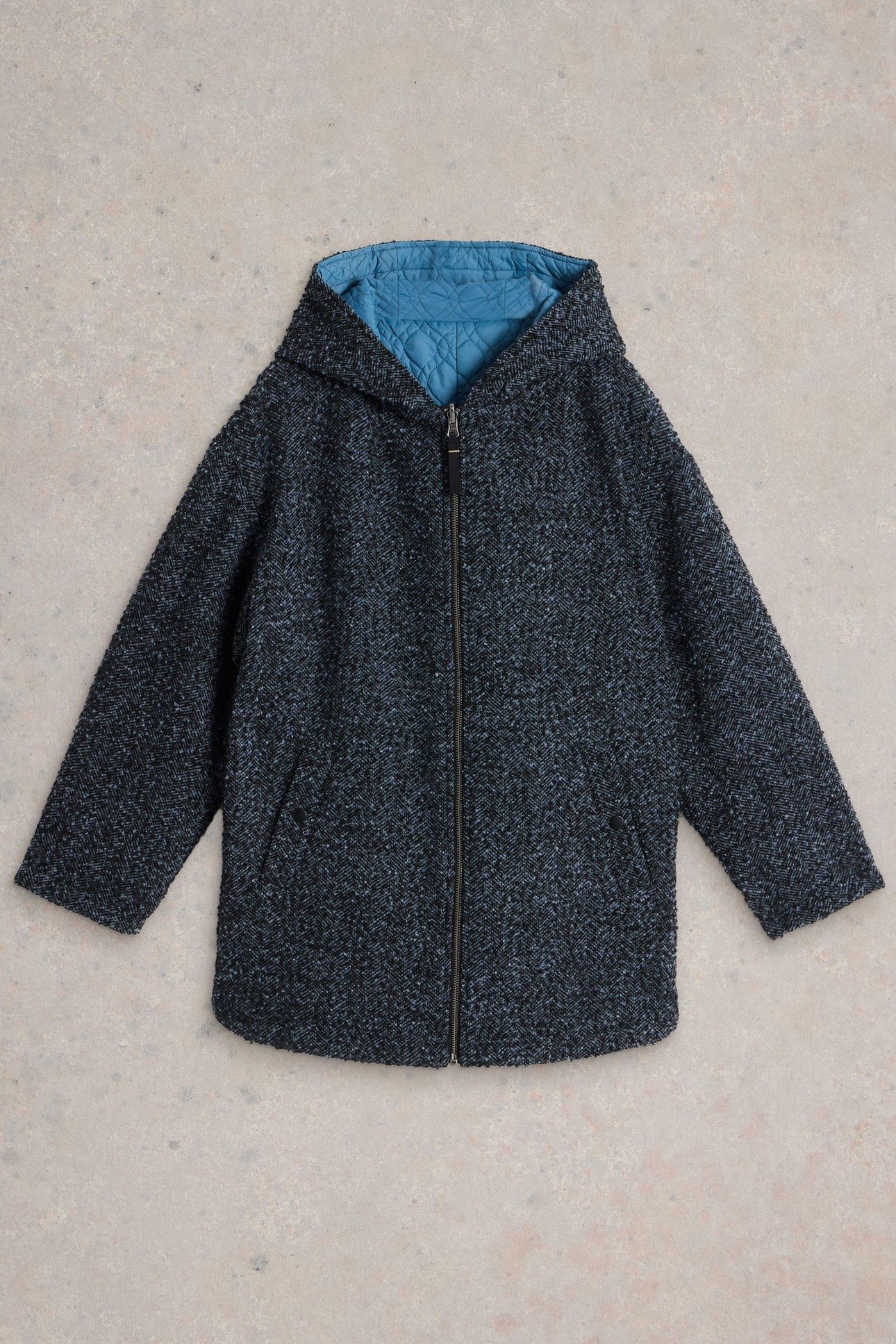 MARIELLA REVERSIBLE COAT BLUE MULTI 4