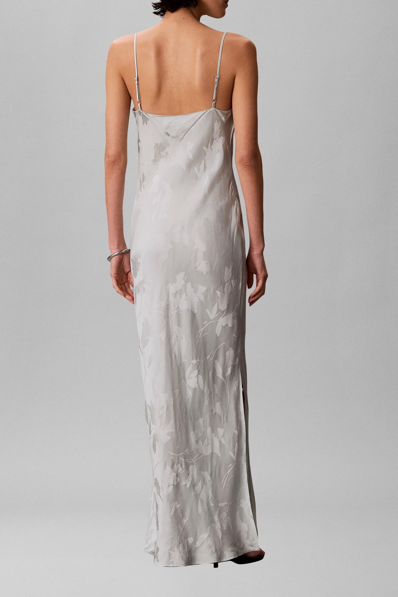 VISCOSE JACQUARD MAXI DRESS PALE MEADOW JACQUARD FLORAL CUTT 2