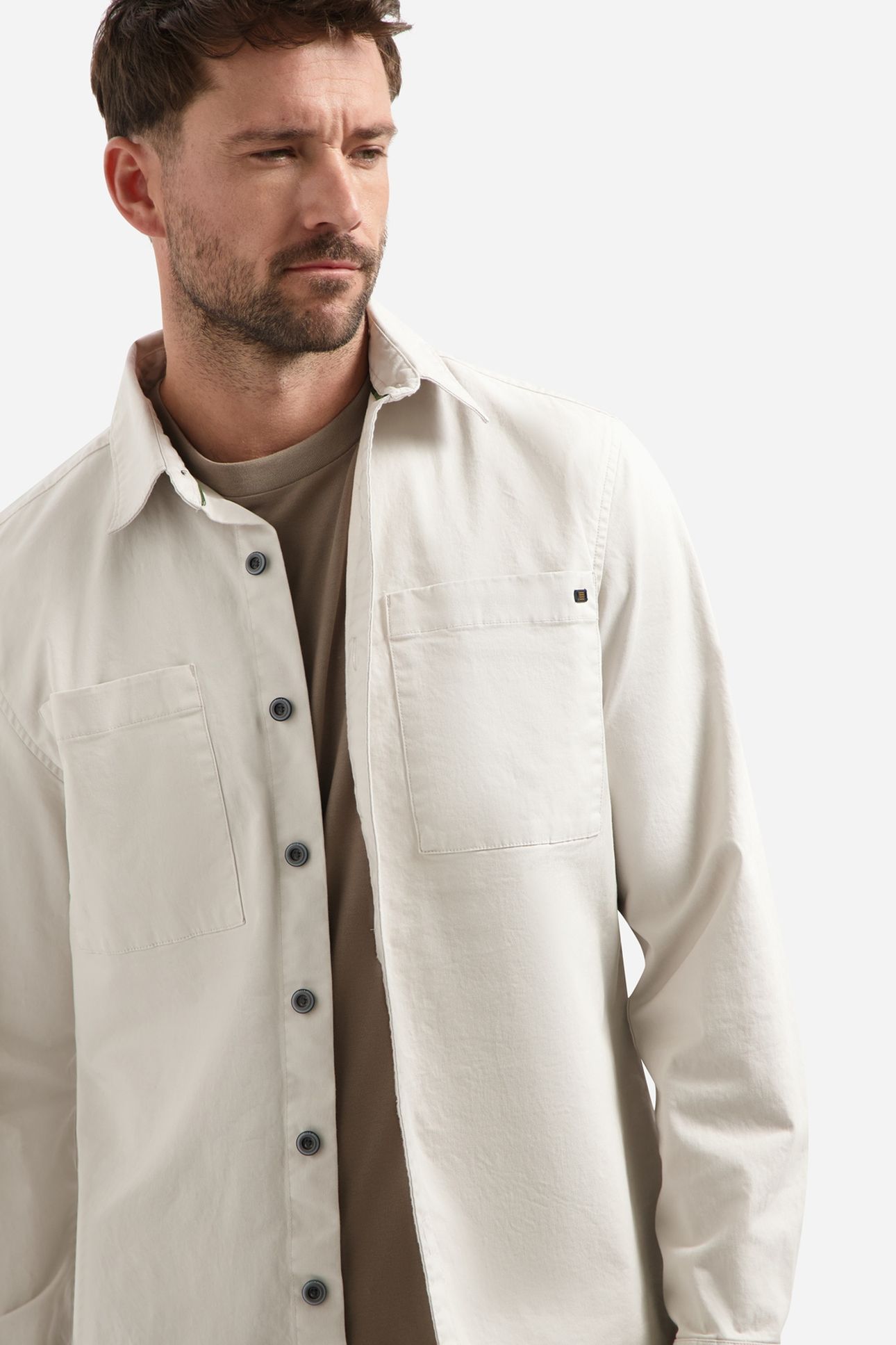 OVERSHIRT BUTTONS STRETCH CHALK 6