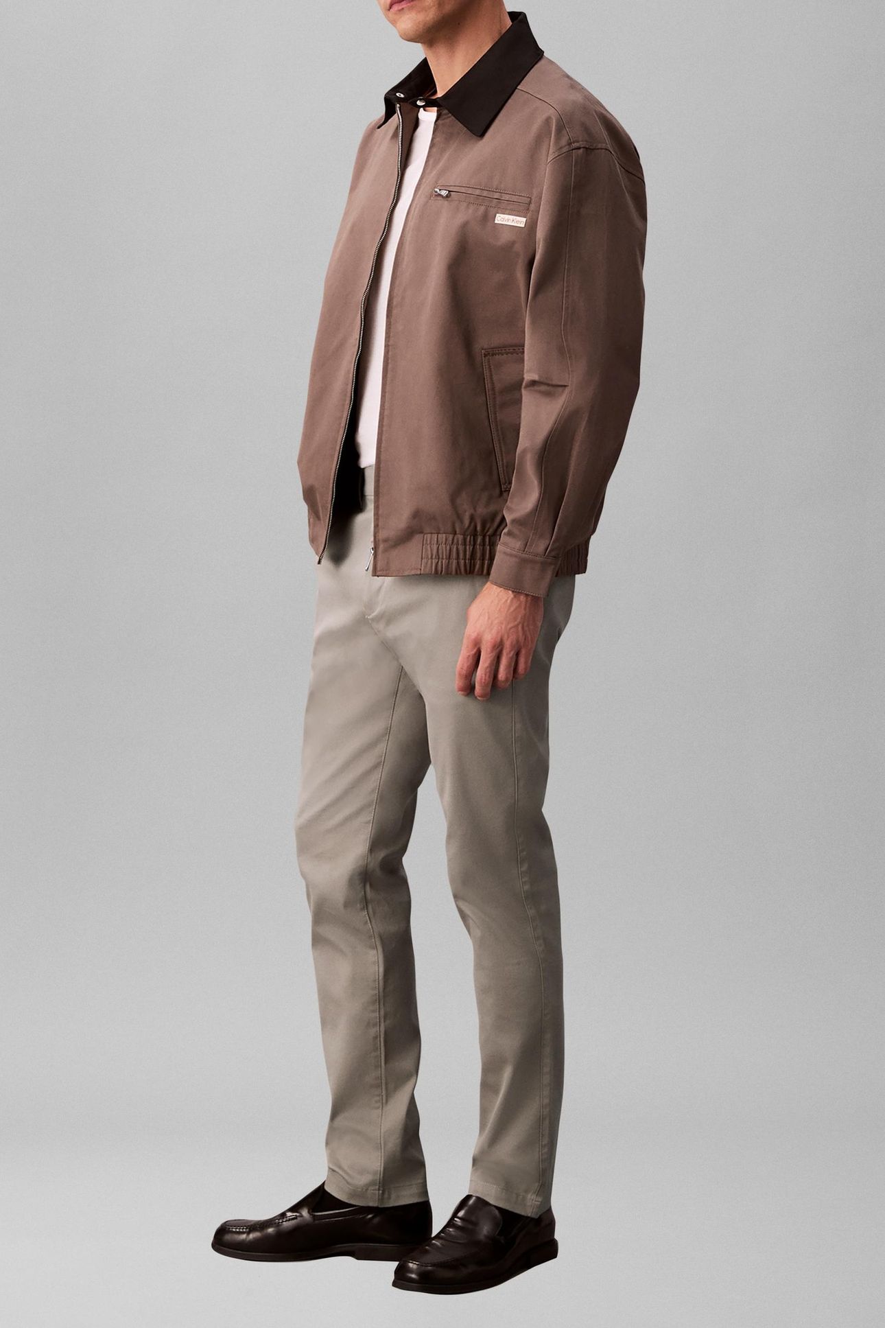 SLIM REFINED COTTON STRETCH PANTS VINTAGE KHAKI 3