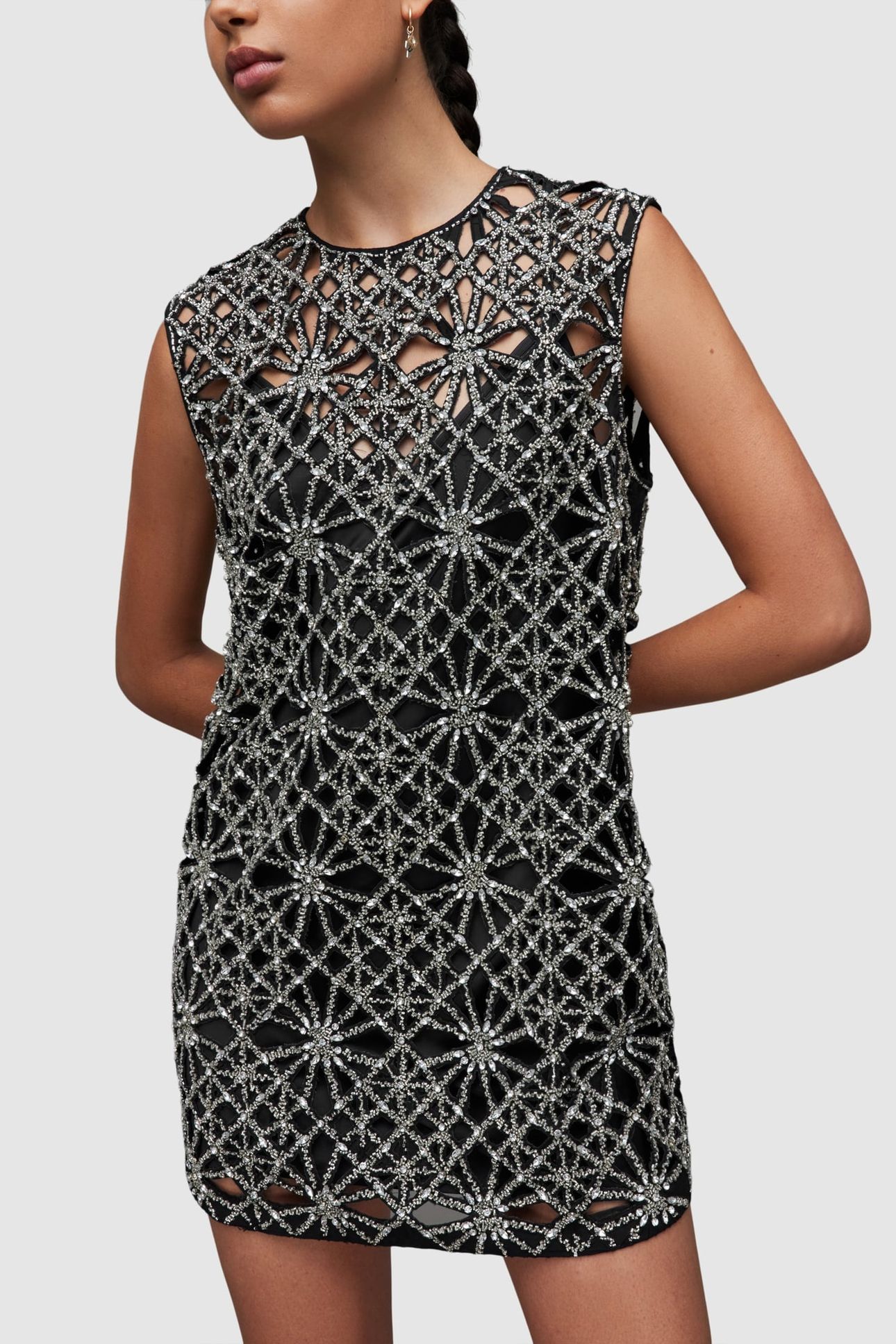 ILIA EMB MINI DRESS BLACK 3