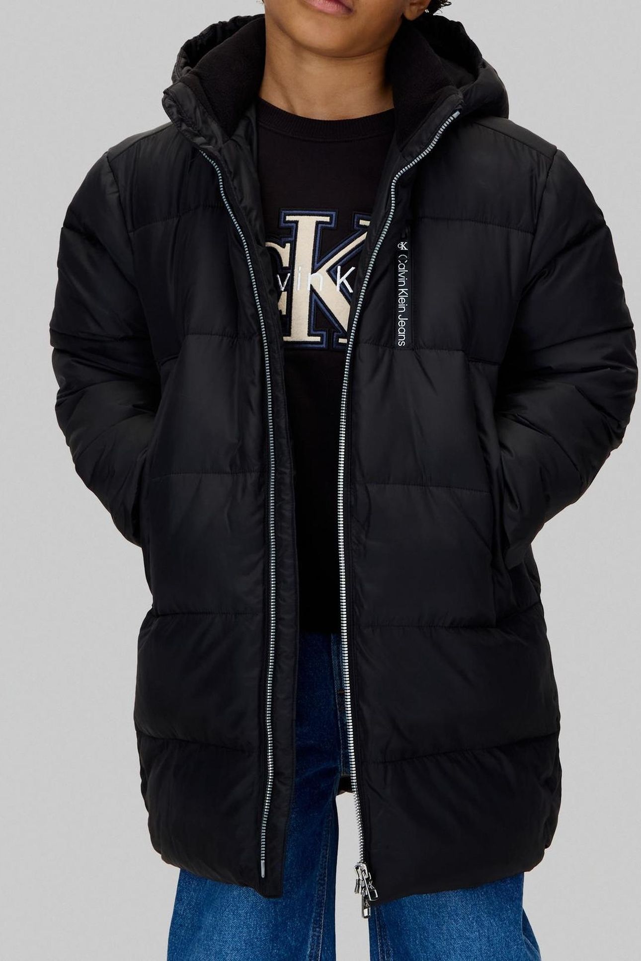BOYS ESSENTIAL PARKA PUFFER BLACK 4