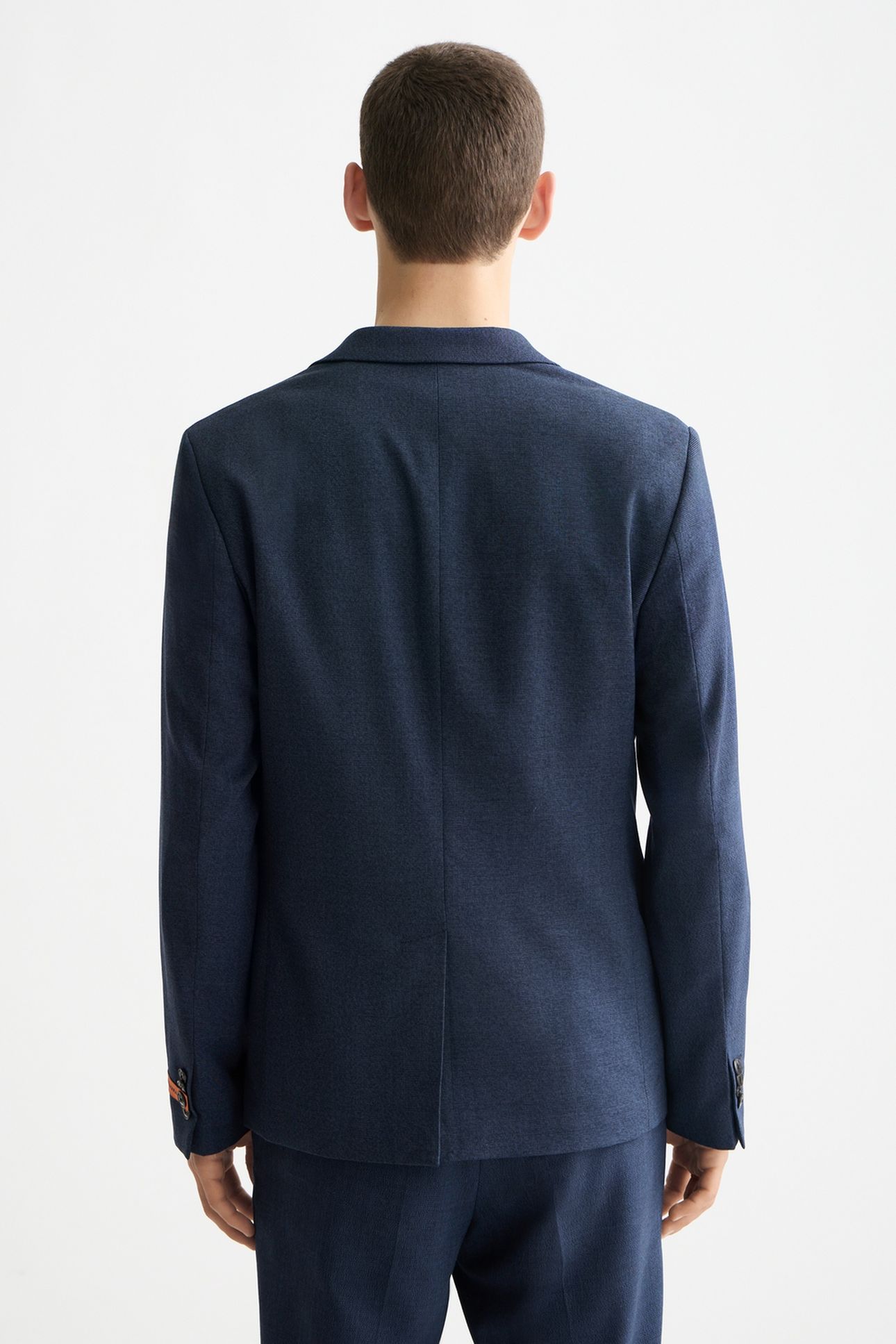 YARN-DYED NOTCH LAPEL REGULAR FIT BLAZER PEACOAT CHECK 2