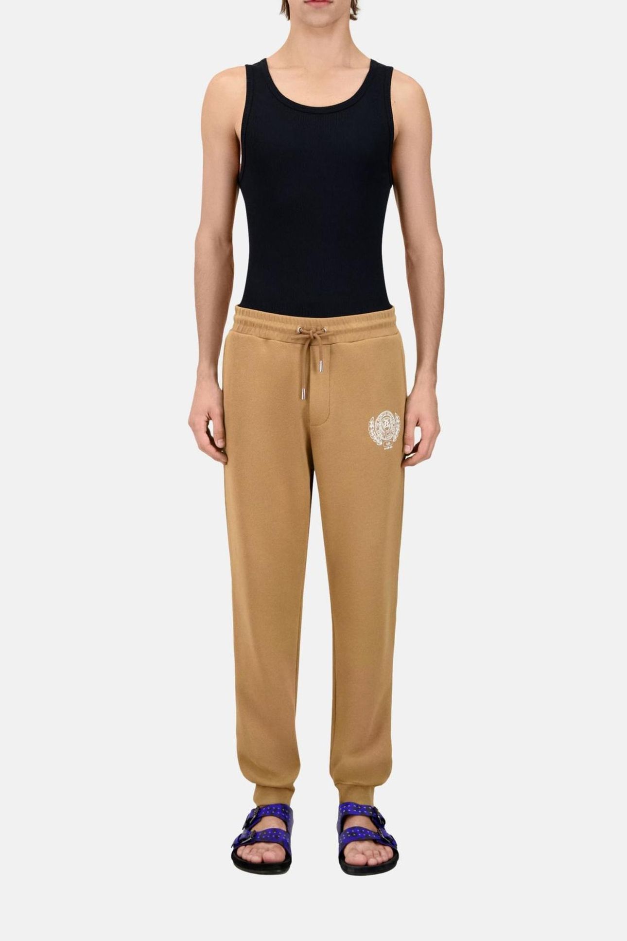 JOGGING SHORTS WITH PRINTED TK LOGO LIGHT BROWN 2