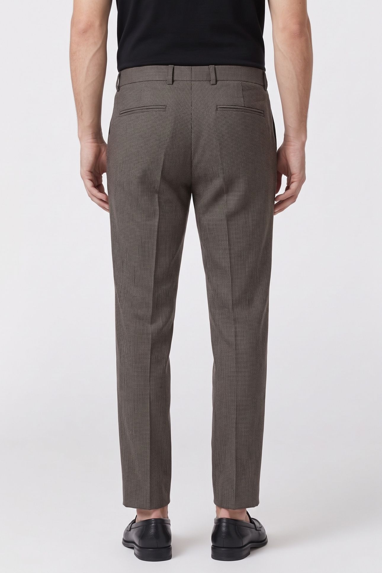 SUIT TROUSERS WITH BELT BLACK GREY 2