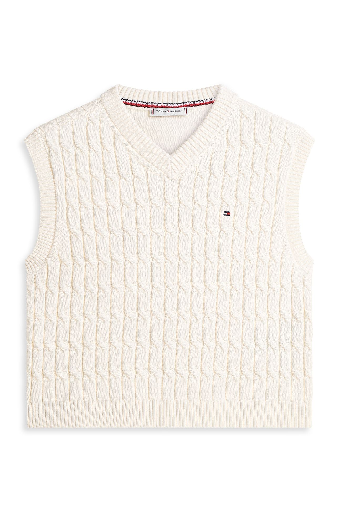 COTTON CABLE MID V-NECK CALICO 4