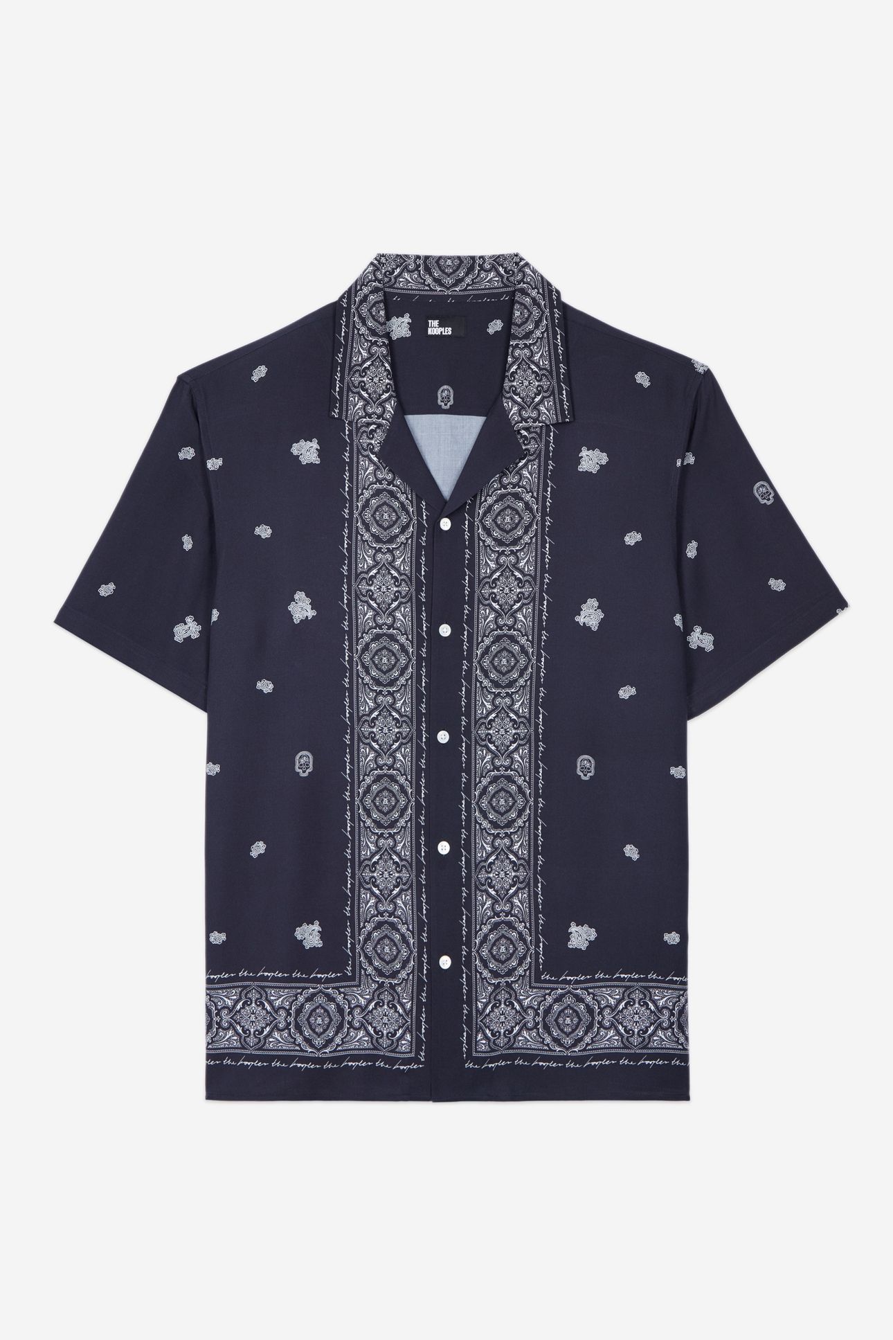 SHORT-SLEEVED SHIRT WITH SHARK NECK NAVY/WHITE 5