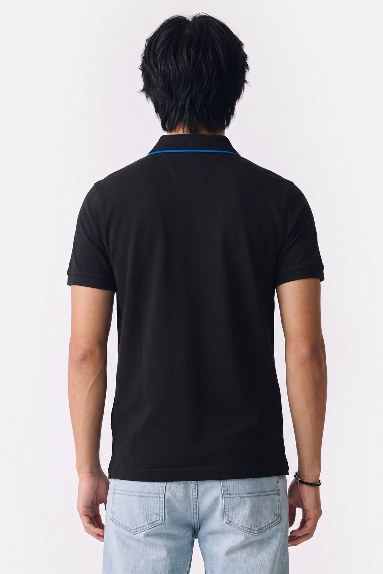 PIQUE PLACKET T-SHIRT BLACK 2