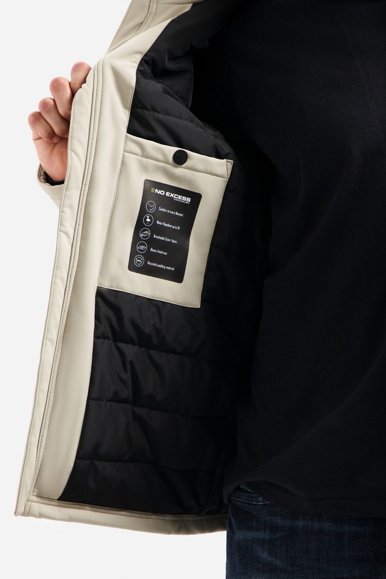 JACKET SHORT FIT HOODED SOFTSHELL STRETCH STONE 7