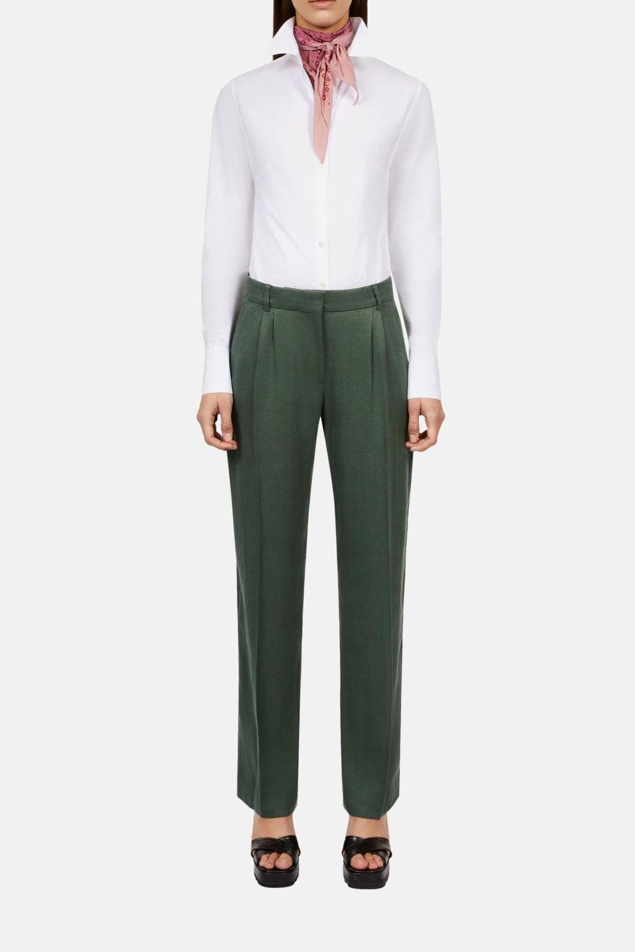 PLEATED SUIT TROUSERS WOOD KAKI 2