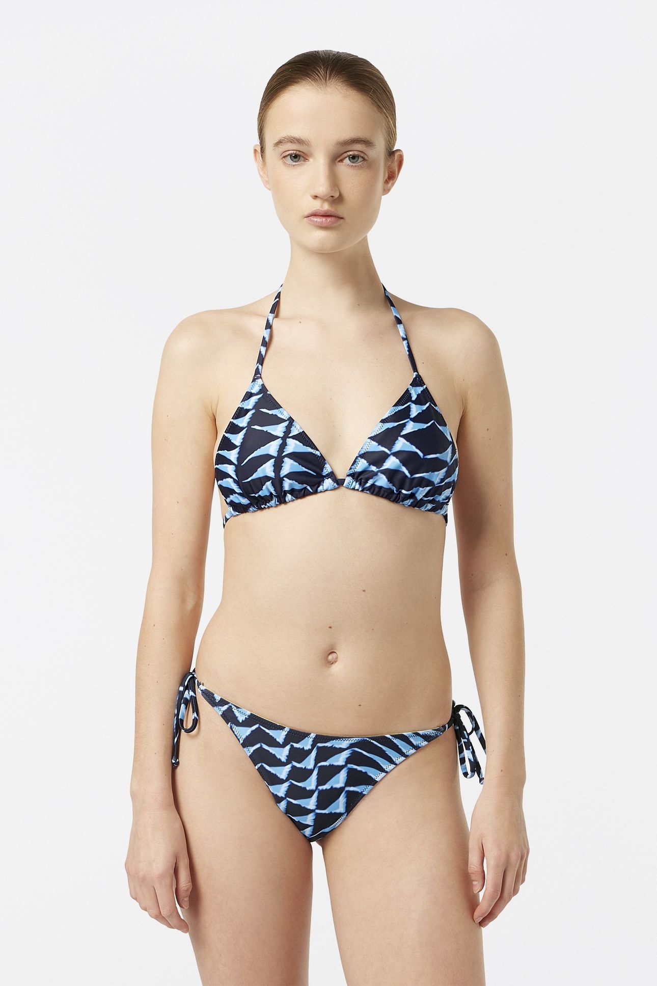 REVERSIBLE PRINTED BIKINI TOP HOUSE OF MIRRORS BLUE 3