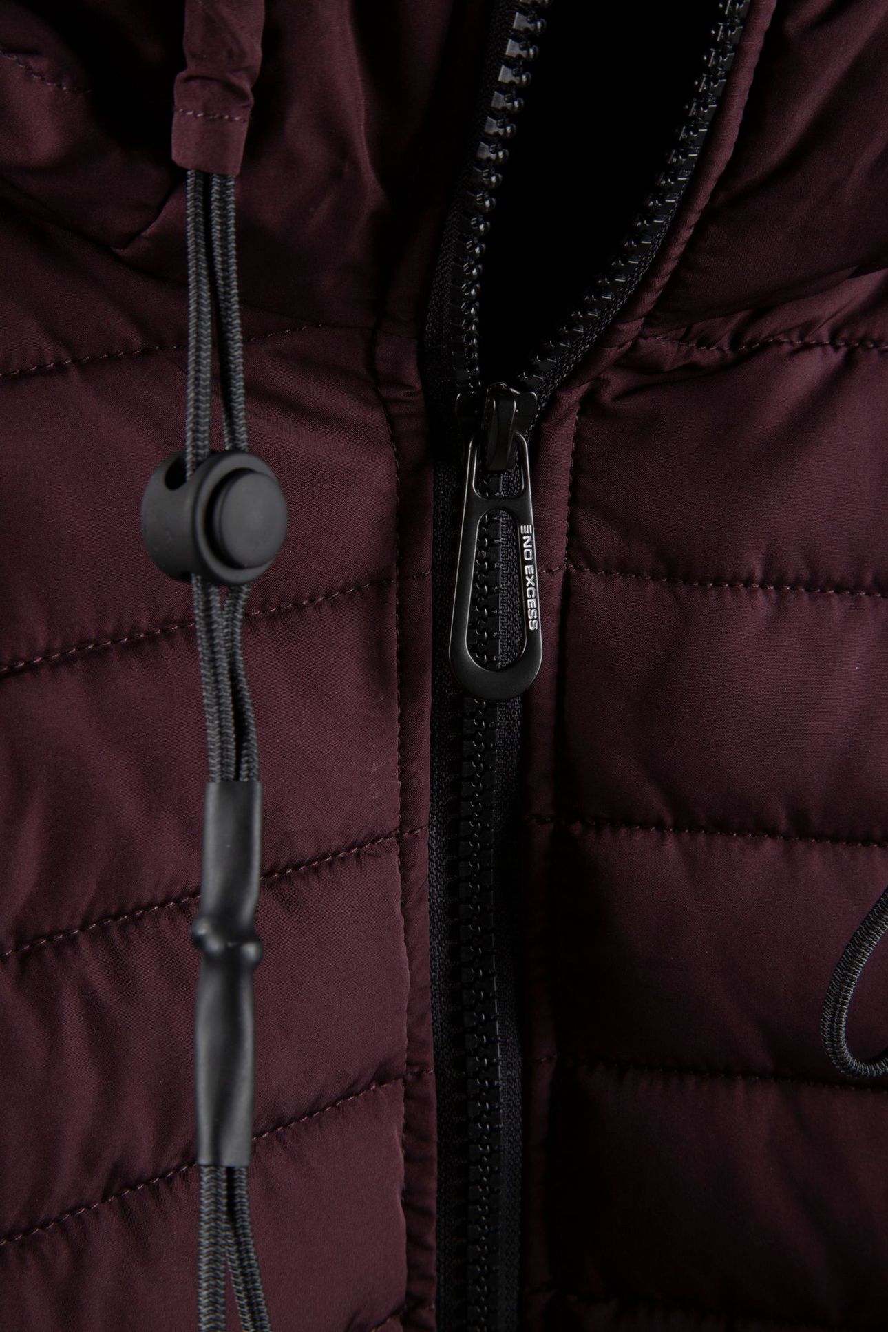 JACKET HOODED SHORT FIT PADDED AUBERGINE 4