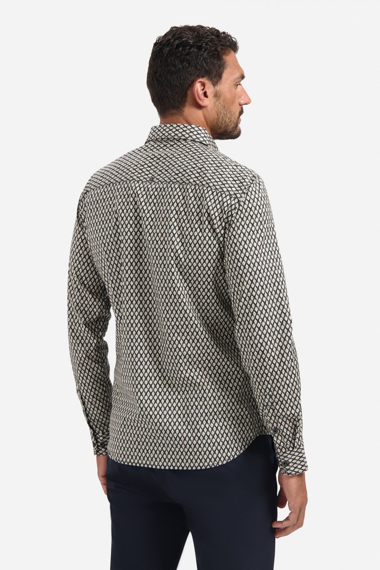 SHIRT STRETCH ALLOVER PRINTED BLACK 4