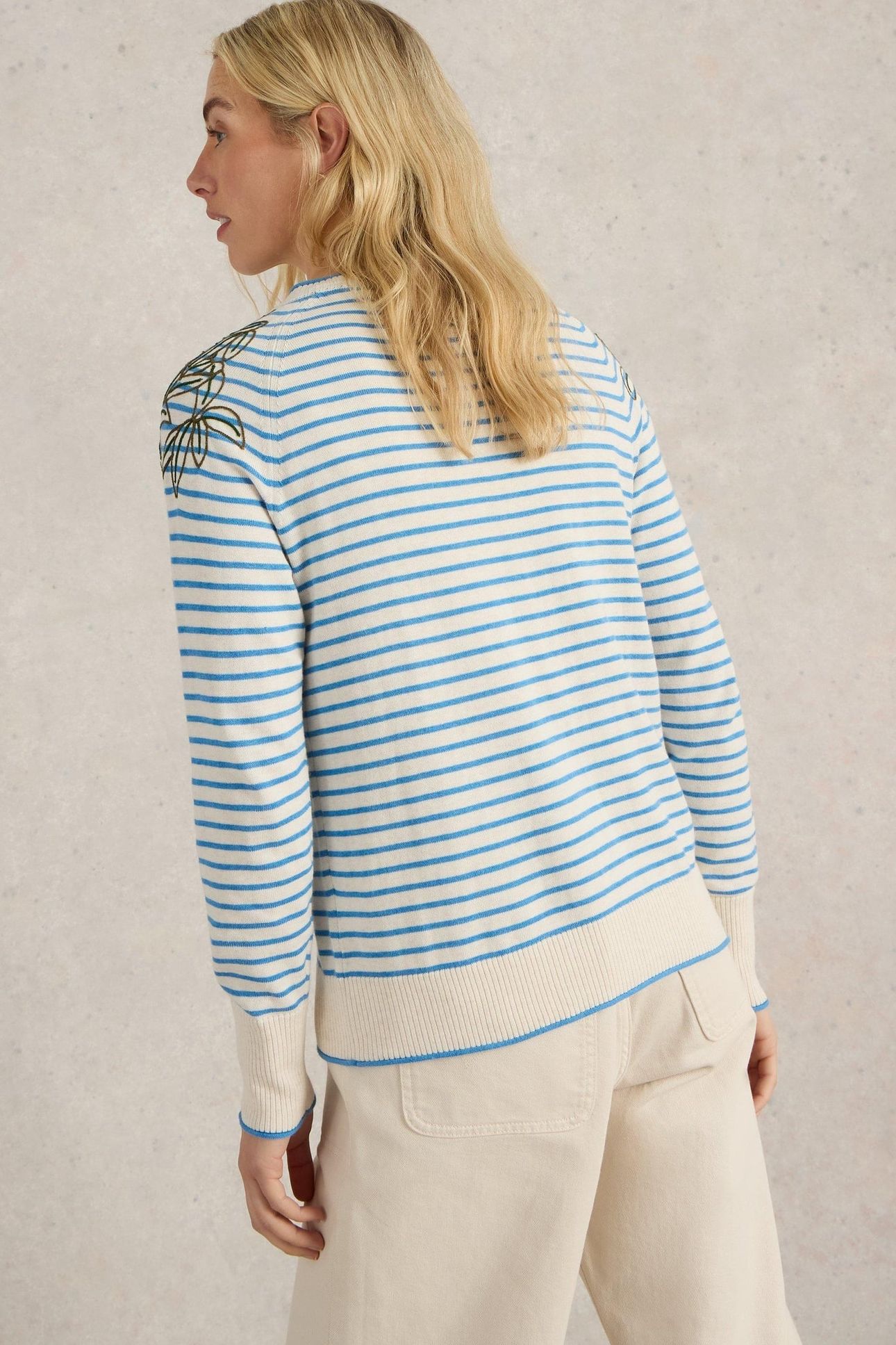 LULU EMBROIDERED CARDI IVORY MULTI 2