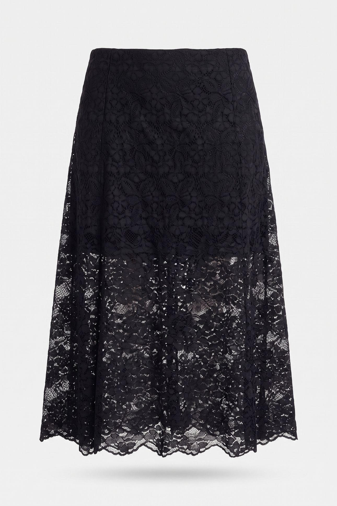 LONG STRETCH LACE SKIRT BLACK 3