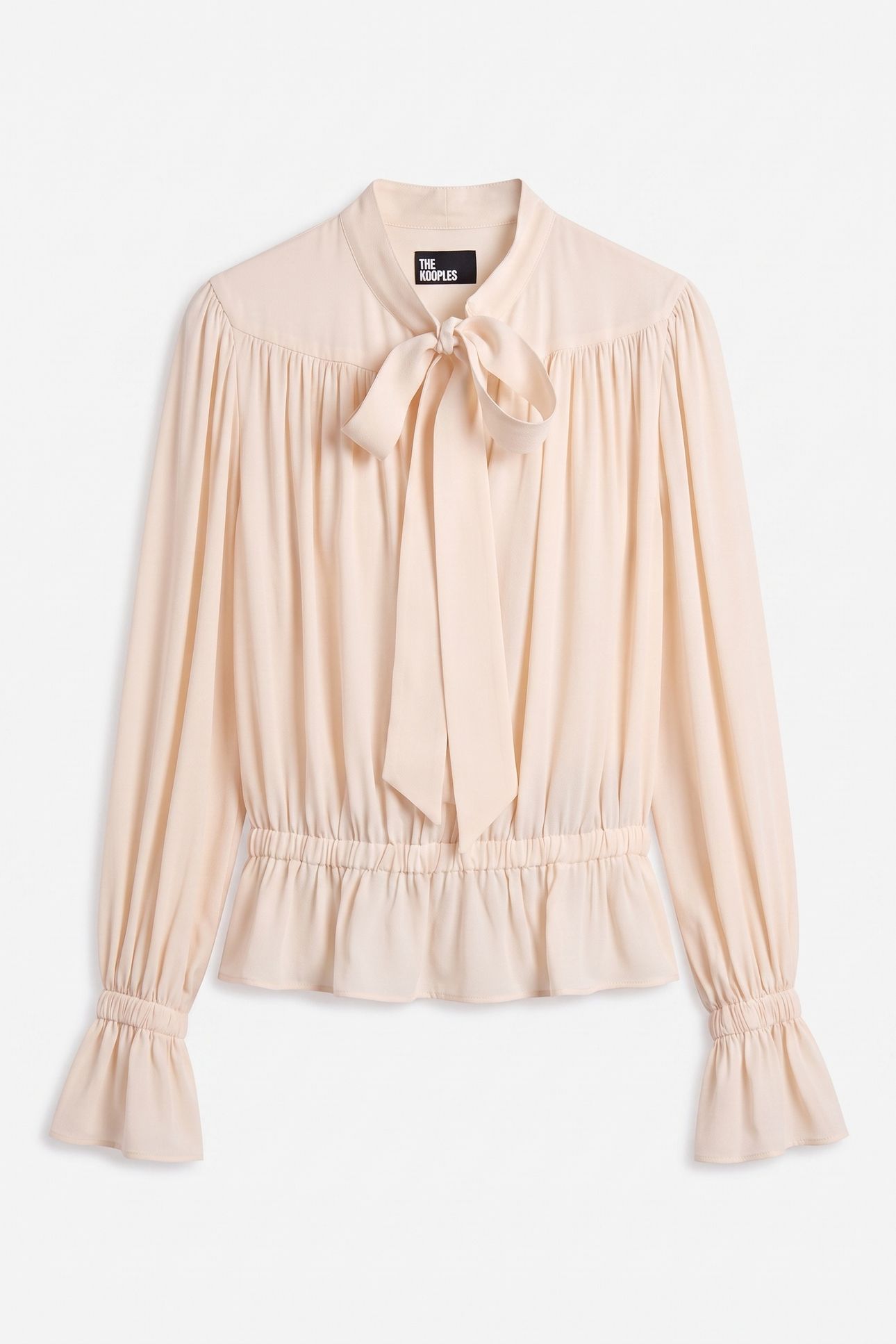 FLOWING BLOUSE WITH A LAVALIERE COLLAR ECRU 3