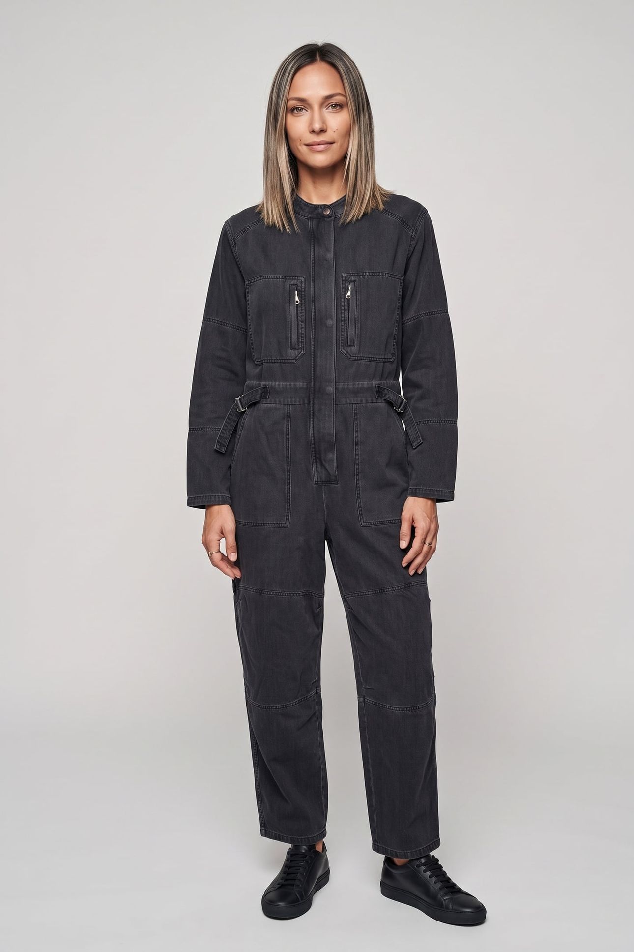 ELDRA DENIM JUMPSUIT GREY 1