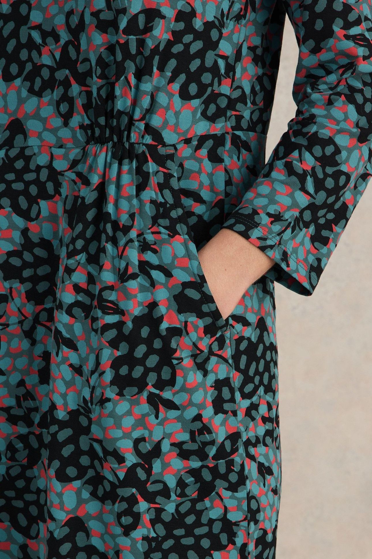 TALLIE JERSEY DRESS TEAL MULTI 5