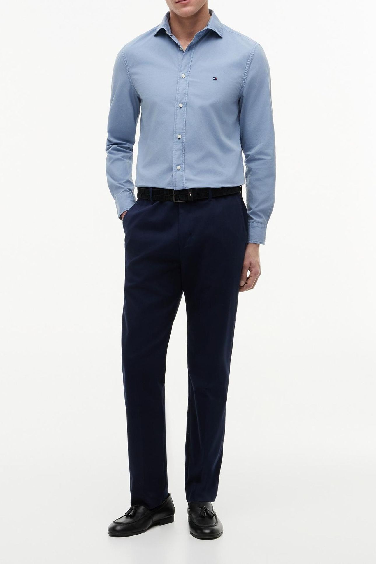 REGULAR FIT WASHED POPLIN SHIRT BRISK BLUE 3