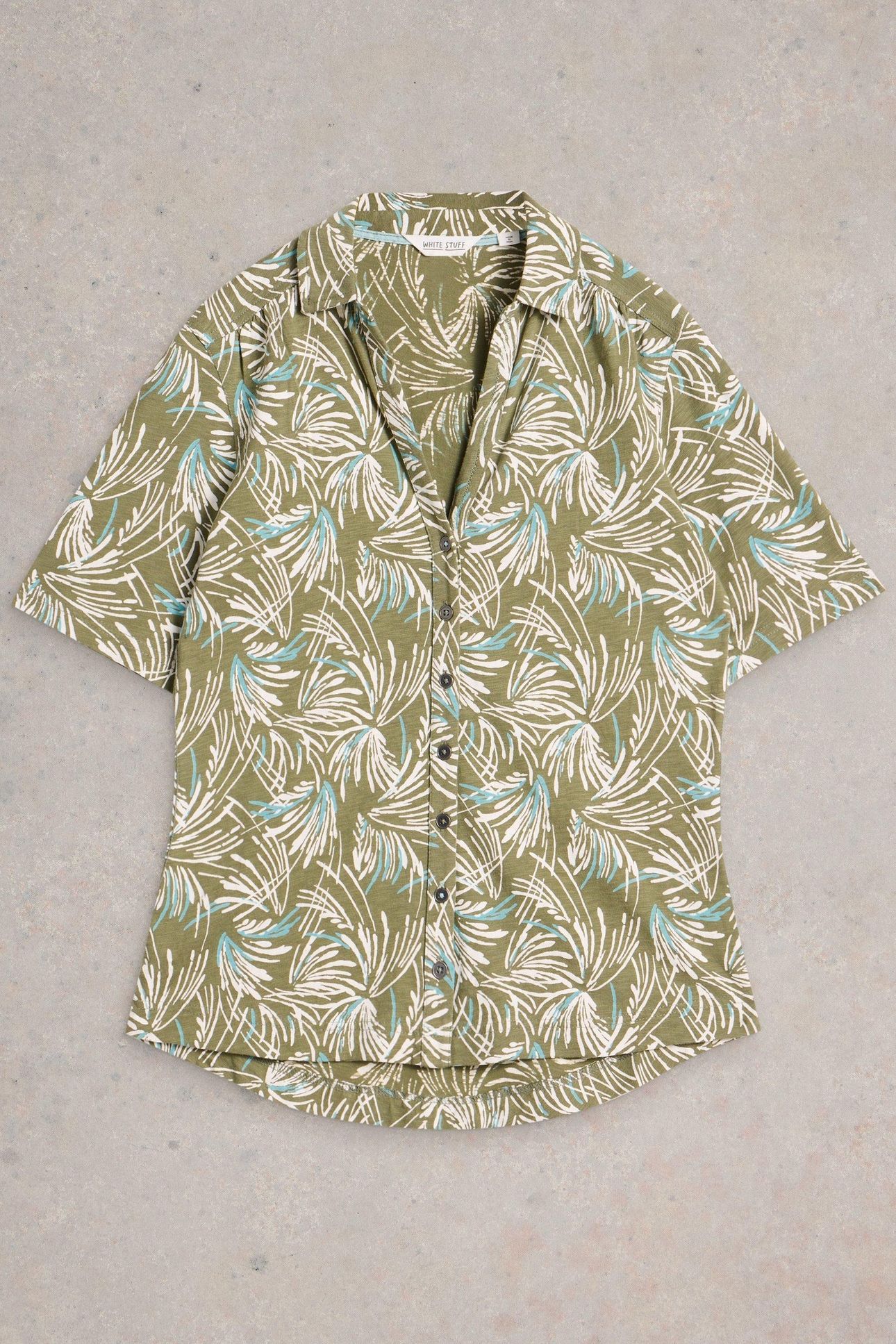 ANNIE SS JERSEY SHIRT GREEN PRINT 4