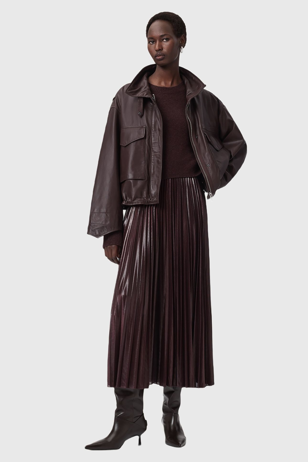 SPARK CREW DRESS OXBLOOD RED 4