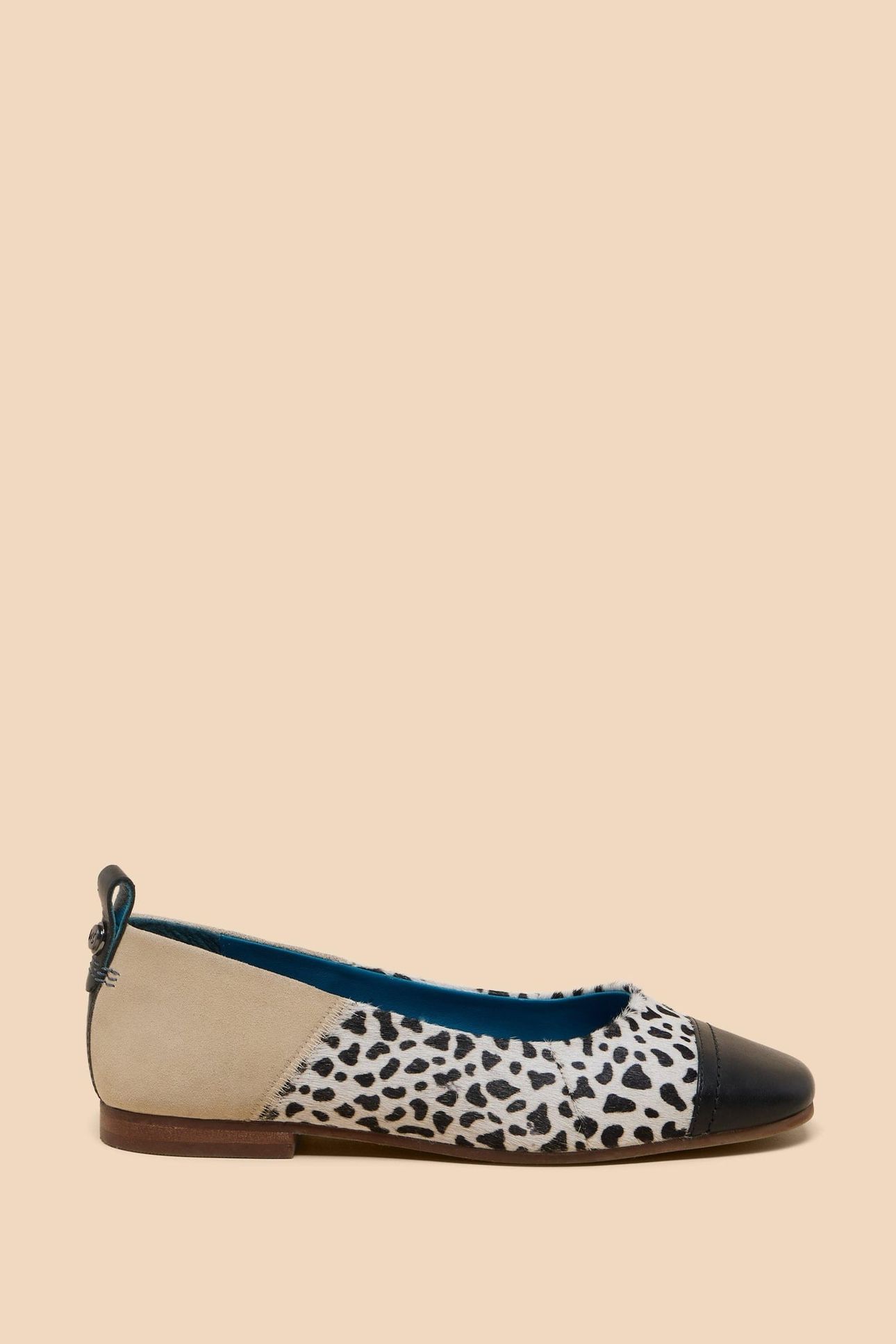 LORAL LEATHER BALLET PUMP NATURAL MULTI 1