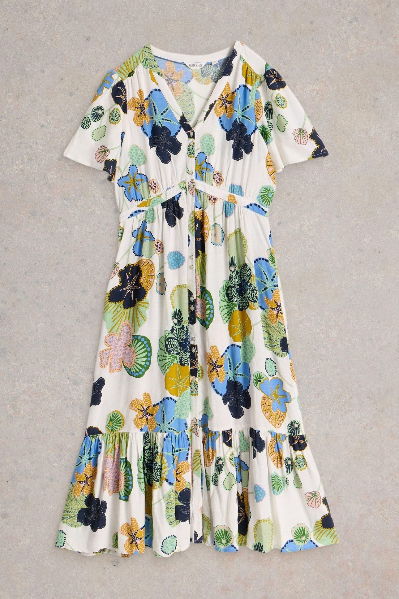 PHOEBE MIDI DRESS IVORY MULTI 4