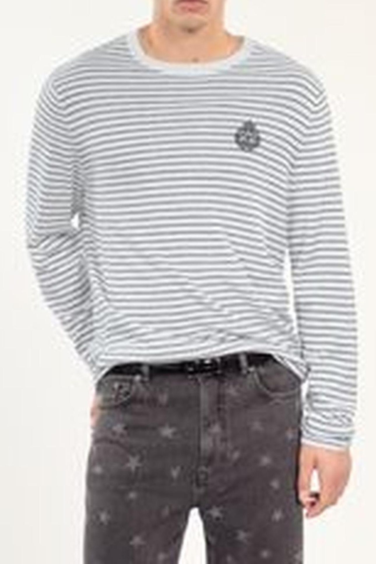 PULL COL ROND A RAYURES DETAIL BRODERIE WHITE / BLUE 4
