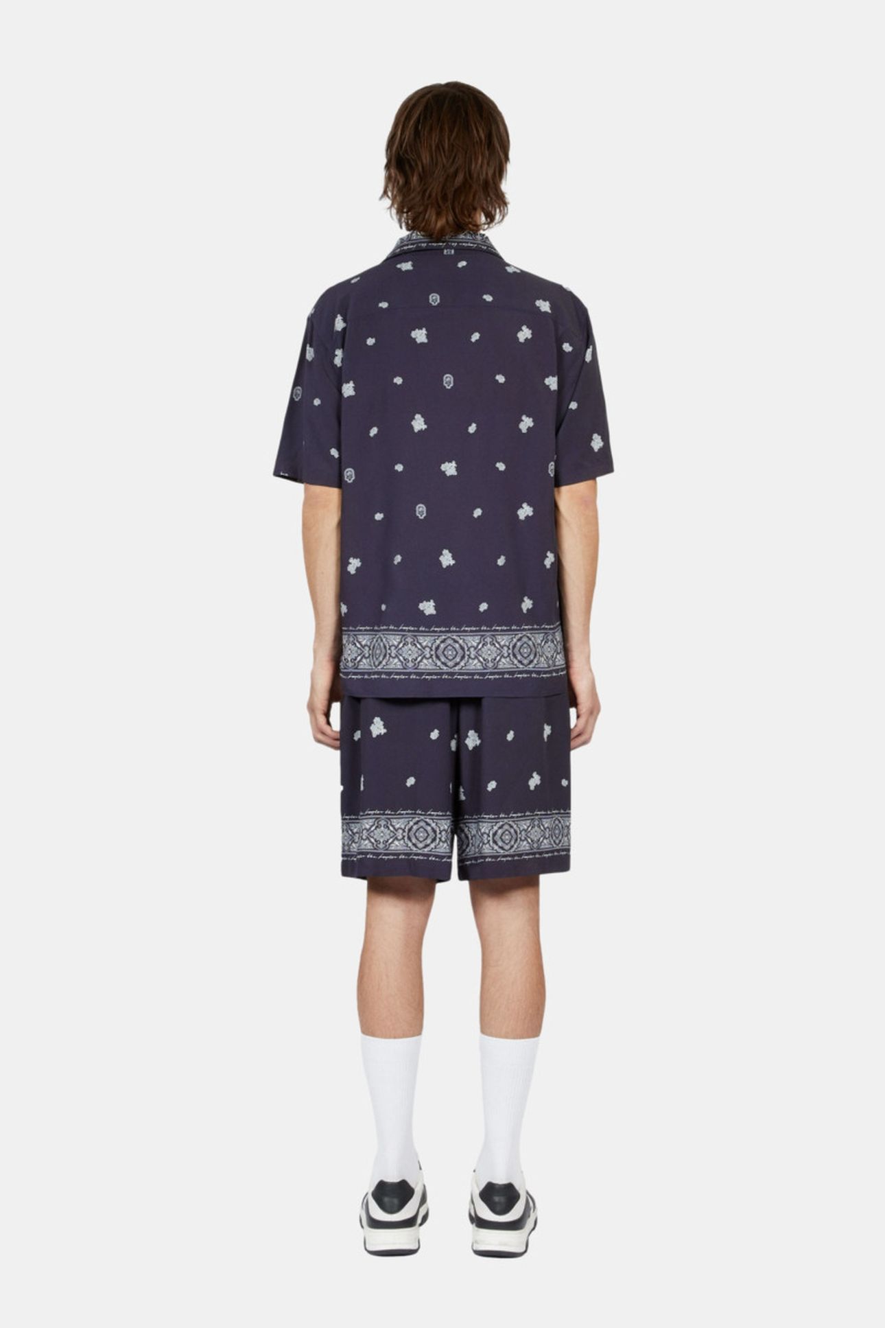 SHORT-SLEEVED SHIRT WITH SHARK NECK NAVY/WHITE 4