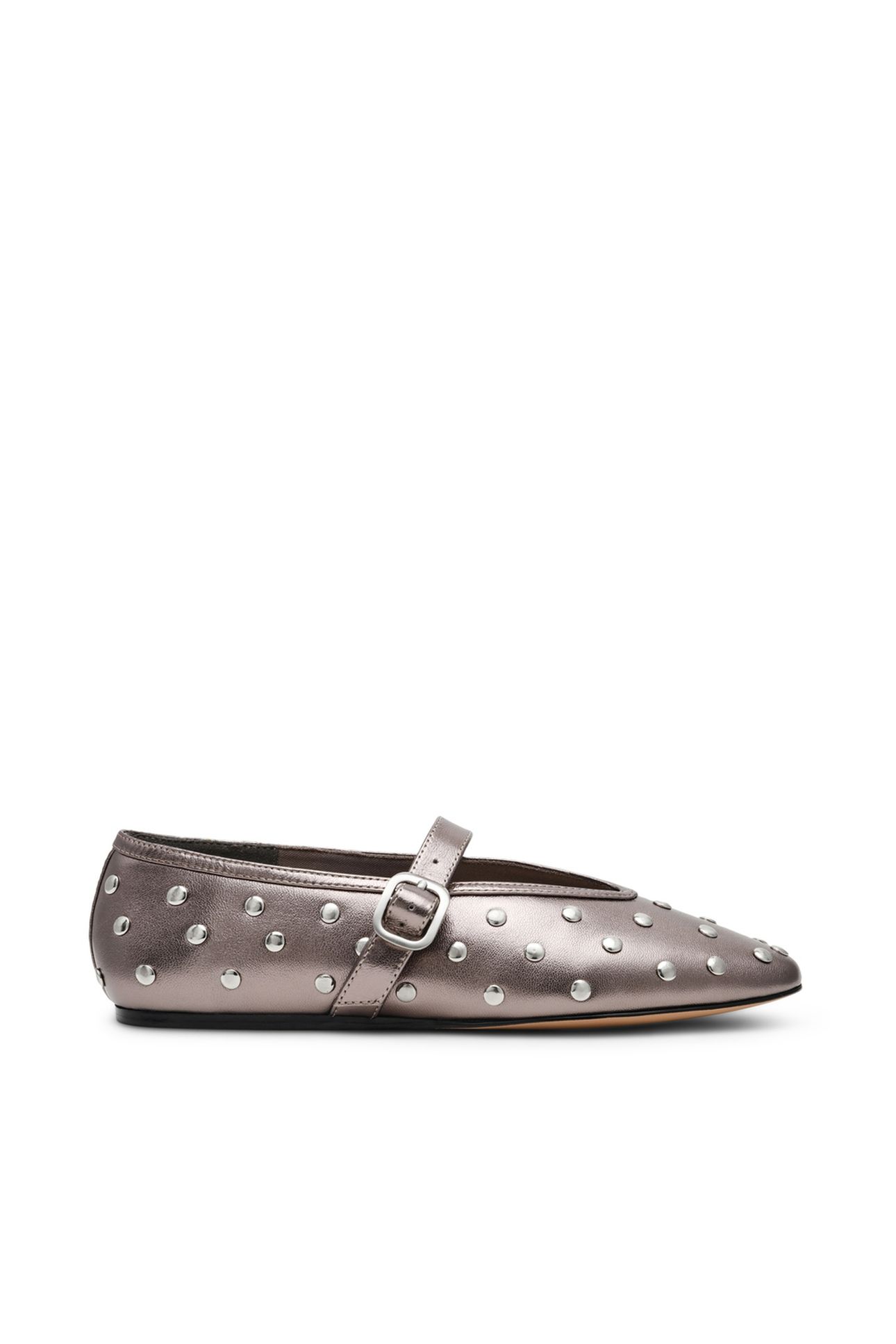 ARCHER FLAT SHOES PEWTER LEATHER 1