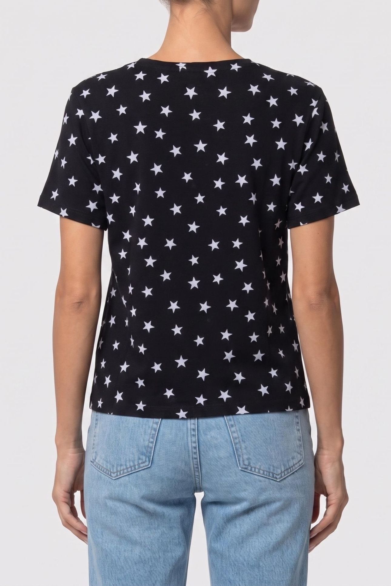 SHORT-SLEEVED T-SHIRT W FRONT LACE-UP AND PRINT BLACK WASHED 2