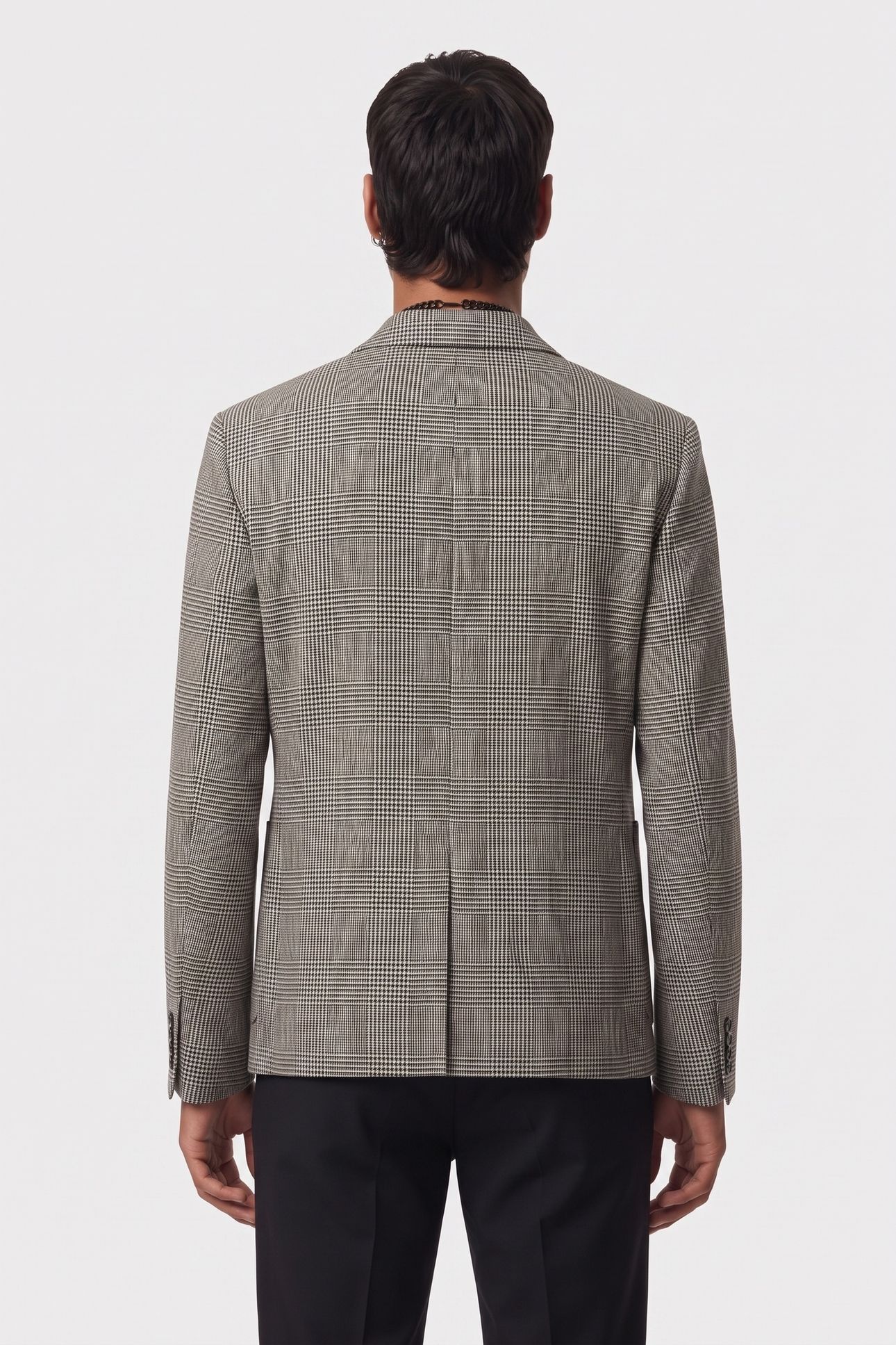4-BUTTON DOUBLE-BREASTED JACKET BLACK WHITE 3