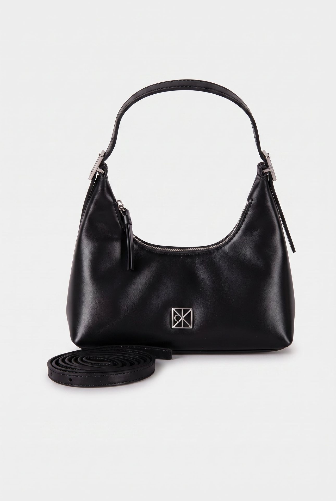 EMBLEM LEATHER MINI SHOULDER BAG BLACK 1