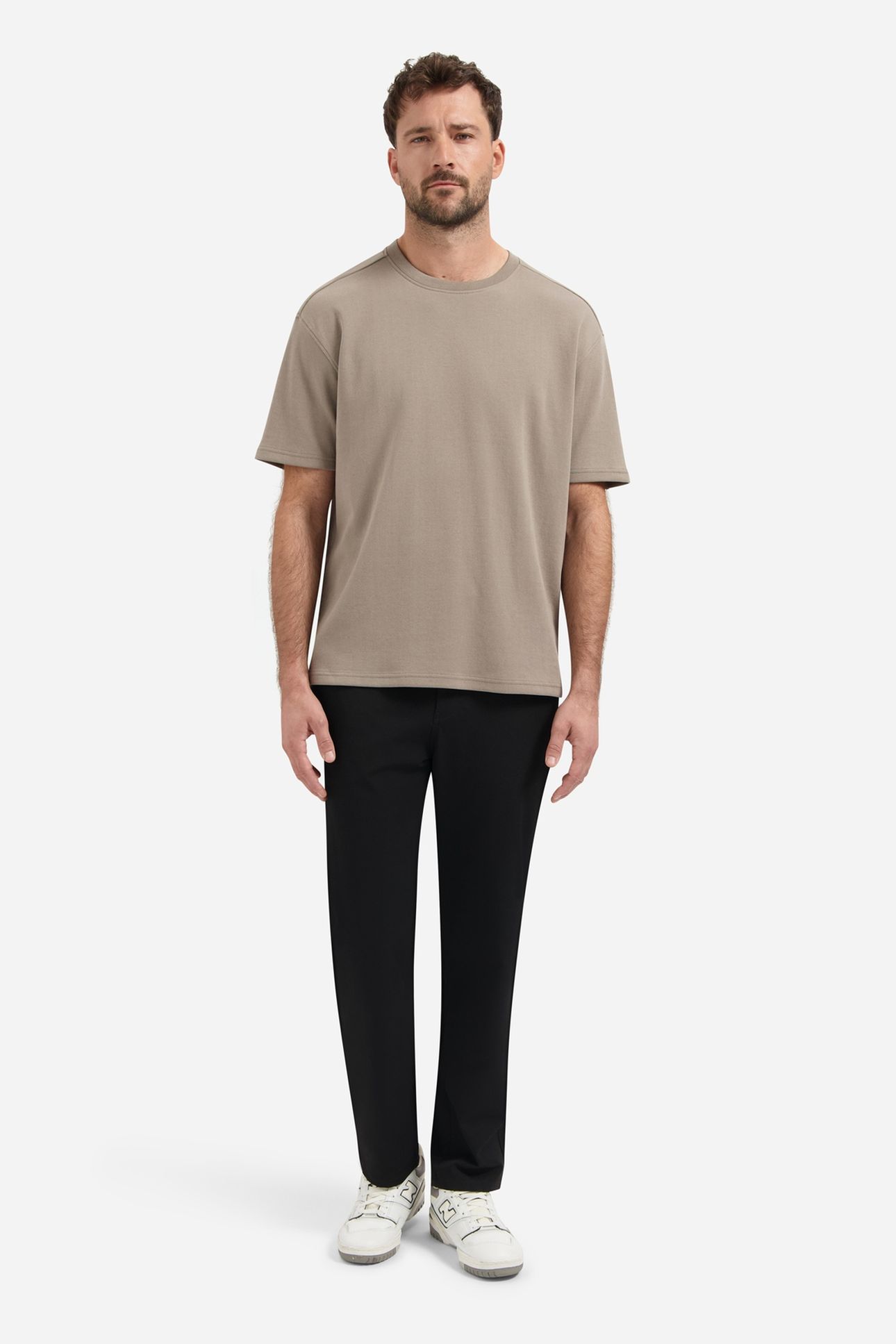 T-SHIRT CREWNECK SOLID HEAVY INTERLOCK CLAY 3
