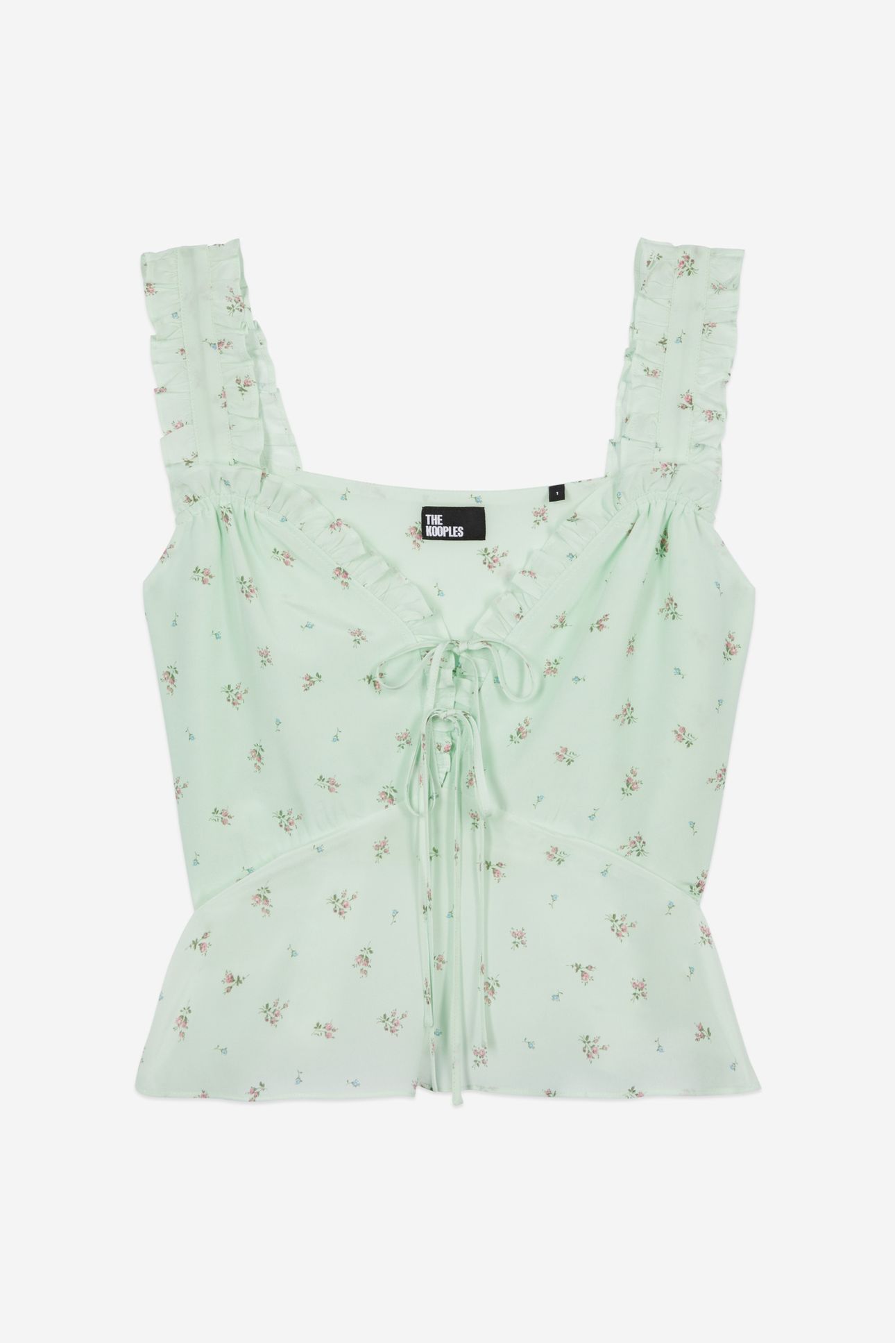TOP WITH STRAPS AND RUFFLES GREEN 5
