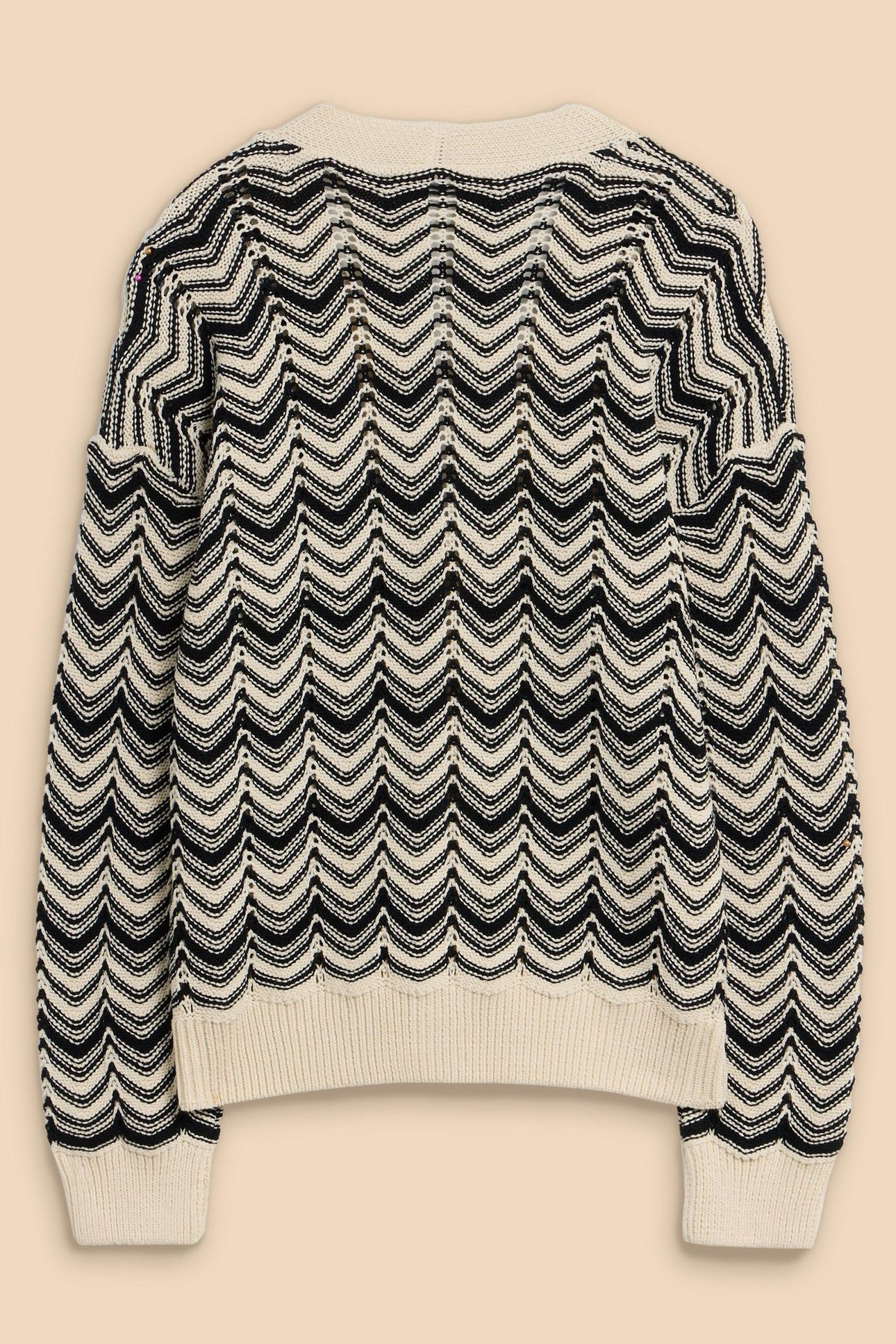 STELLA CHEVRON CARDI WHITE MULTI 6
