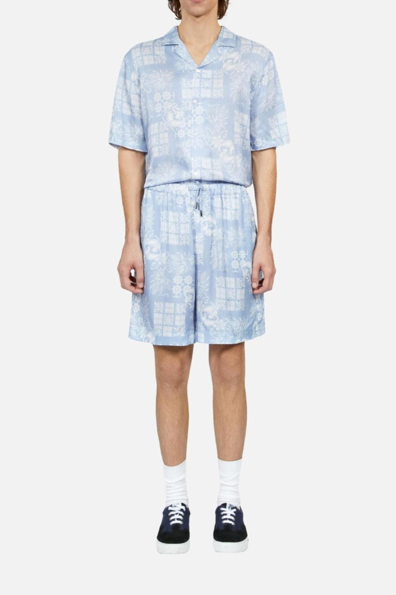 SHORTS WITH ELASTIC WAIST WHITE/SKYBLUE 2
