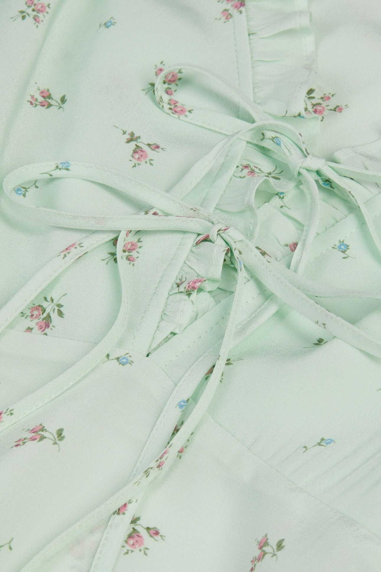 TOP WITH STRAPS AND RUFFLES GREEN 6