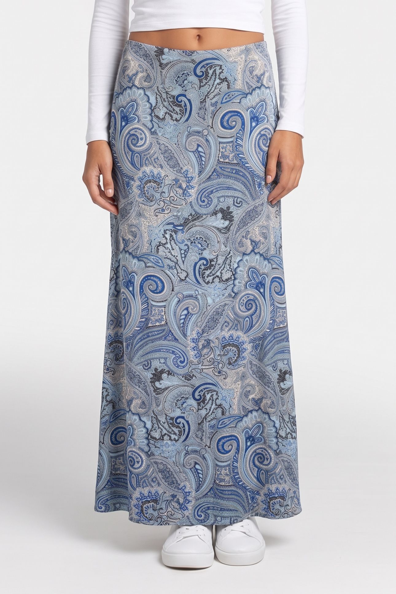 ALANIS MIDI SKIRT FLORAL PAISLEY BLUE 1