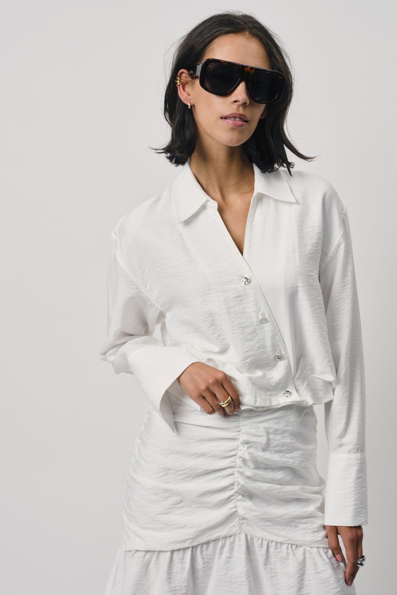 KRISSY DRAPEY MINI SKIRT MILK WHITE 1
