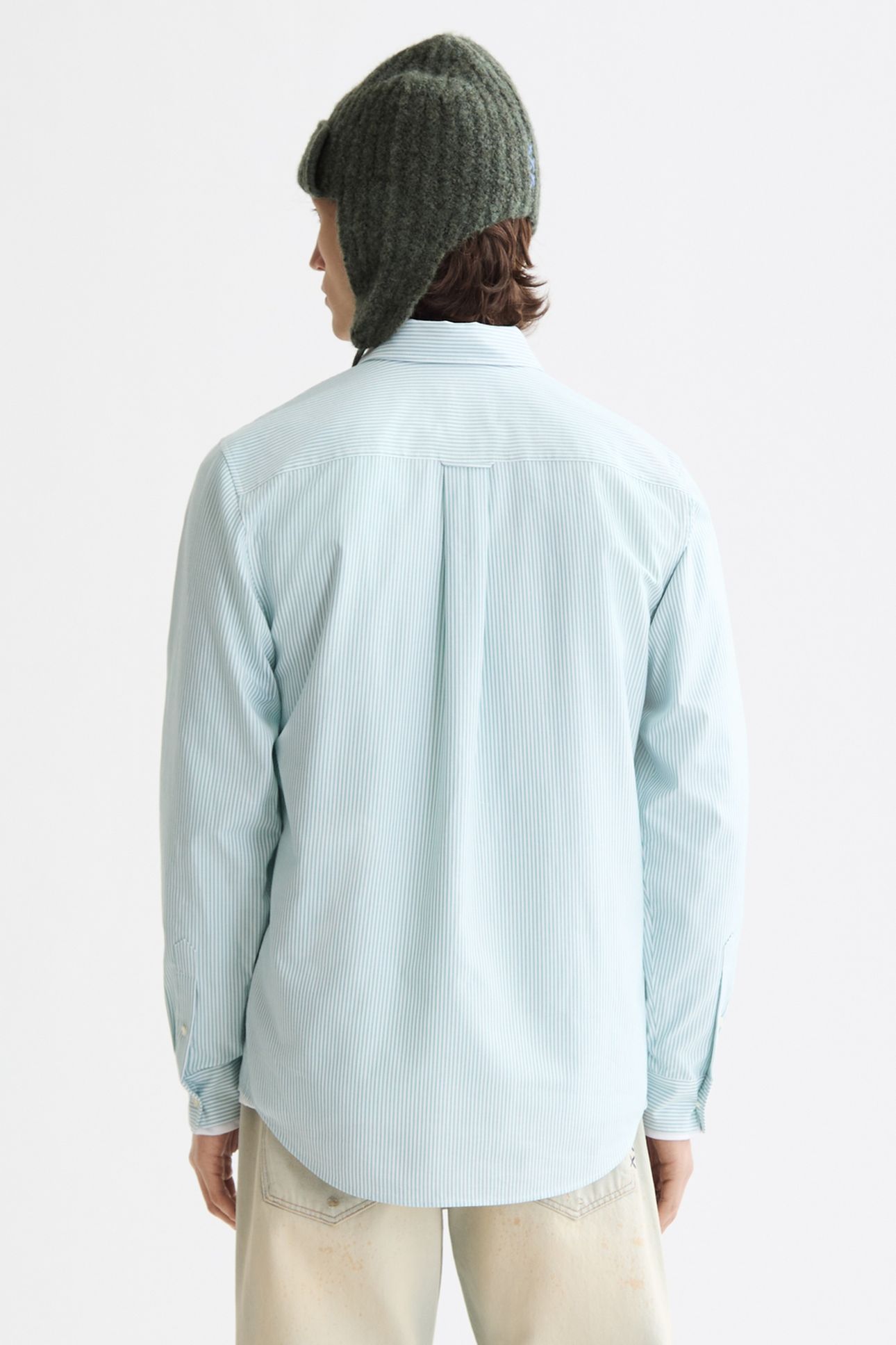 SEASONAL CORE - STRIPED REGULAR-FIT OXFORD SHIRT AGATE GREEN 3