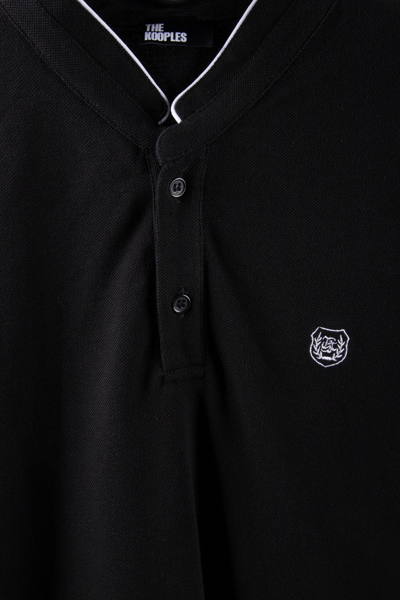 SHORT-SLEEVED POLO SHIRT W EMBROIDERED CREST BLACK/WHITE 4