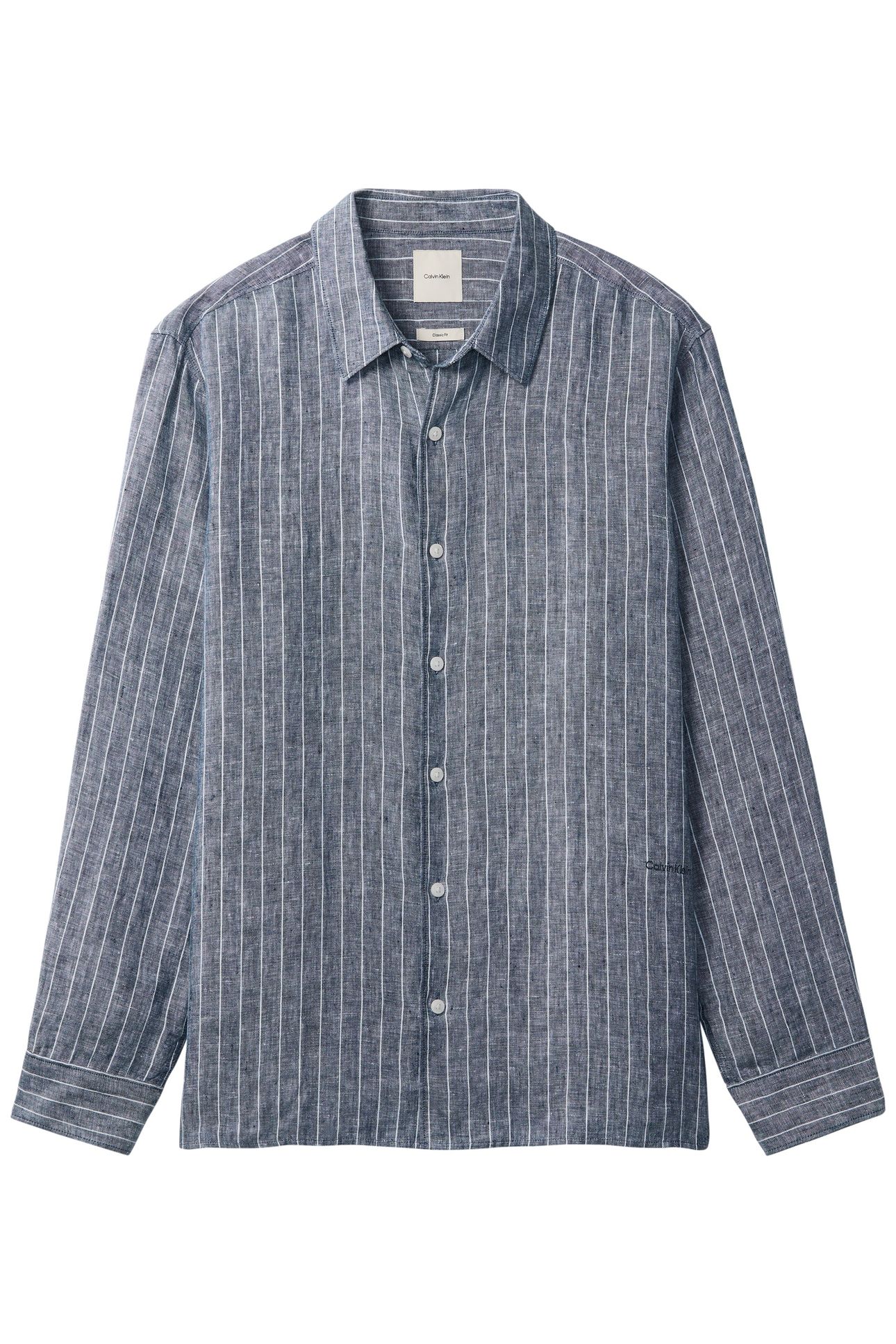 PINSTRIPE LINEN SHIRT BRILLIANT WHITE 5